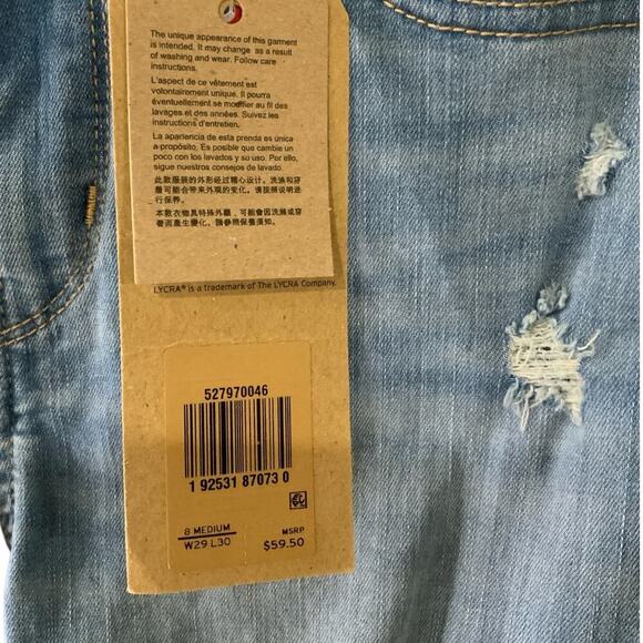 Levis 720 Red Tab Jeans Womens 29x30 High Rise Super Skinny Distressed Denim NWT - Picture 12 of 13